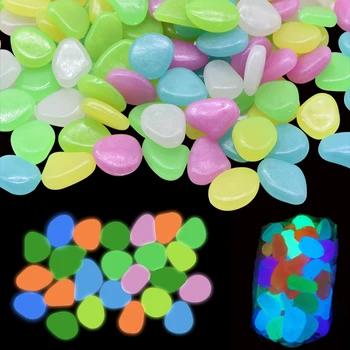 

200Pcs Glowing Pebble Stone Glow In The Dark Luminous Stones Rocks for Home Garden Supplies DIY Walkways Path Patio Lawn Decor