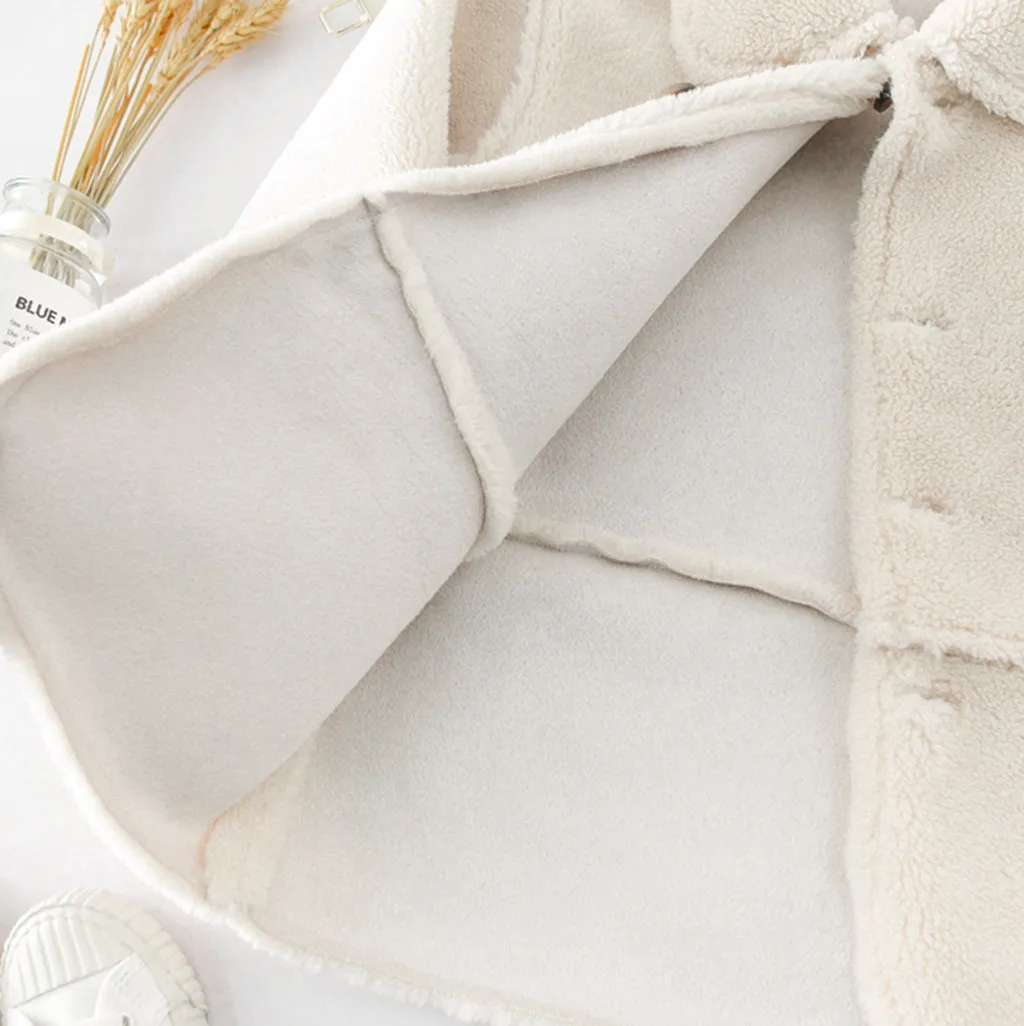 Trendy Girls Jackets Toddler Baby Girls Plush Winter Solid Windproof Coat Warm Outwear Jacket deguisement princesse fille New@45