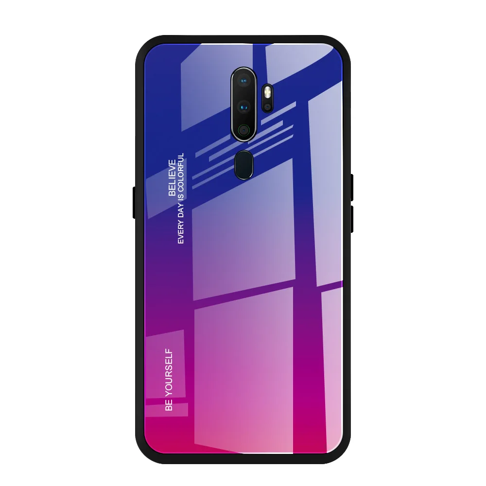 Чехлы с закаленным стеклом для OPPO A9 Reno Realme 3 Realme 3 Pro Realme X Lite K3 F11 R17 противоударный задний градиентный цветной бампер - Цвет: 04