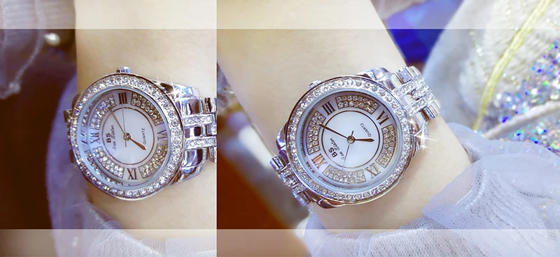 Relogio Feminino женские часы брендовые роскошные элегантные женские часы Серебряные наручные часы с бриллиантами для женщин Montre Femme