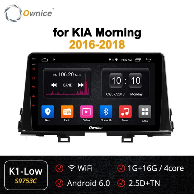 Ownice 4G ram 64G Android 9,0 DVR gps Navi Стерео 4G 360 Pano ram a DSP SPDIF радио головное устройство для KIA Morning Picanto - Цвет: K1-Low