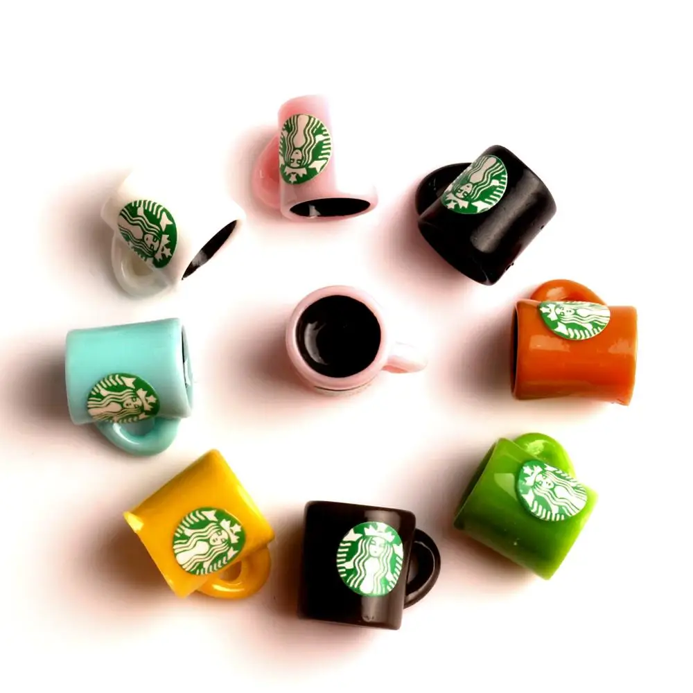 

20Pcs Resin Coffee Bottle Cups Decoration Crafts Flatback Cabochon Embellishments For Scrapbooking Kawaii DIY Accessories