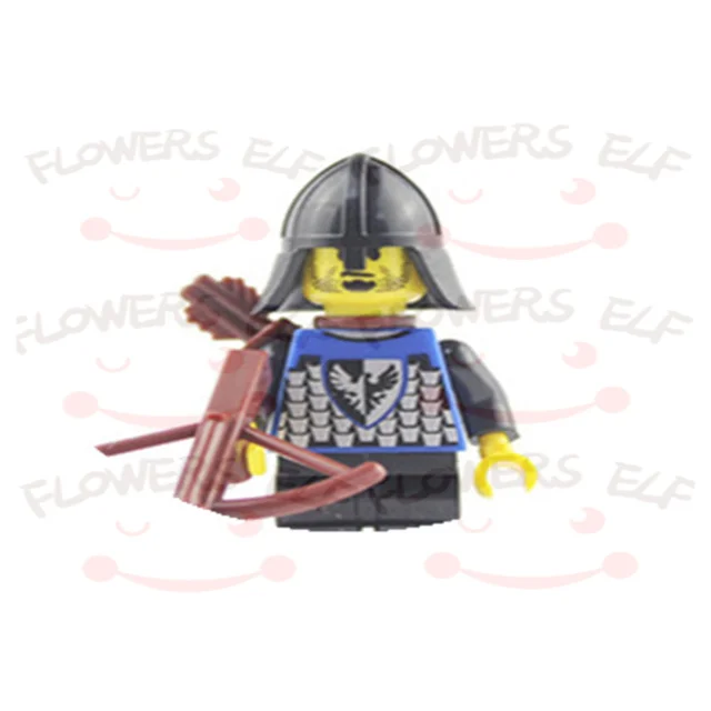 1PCS Blue Lion Red Green Dragon Knight Mini Two-person Villain Middle Age Assembling Building Blocks Children'sToy Medieval Knig 9808G