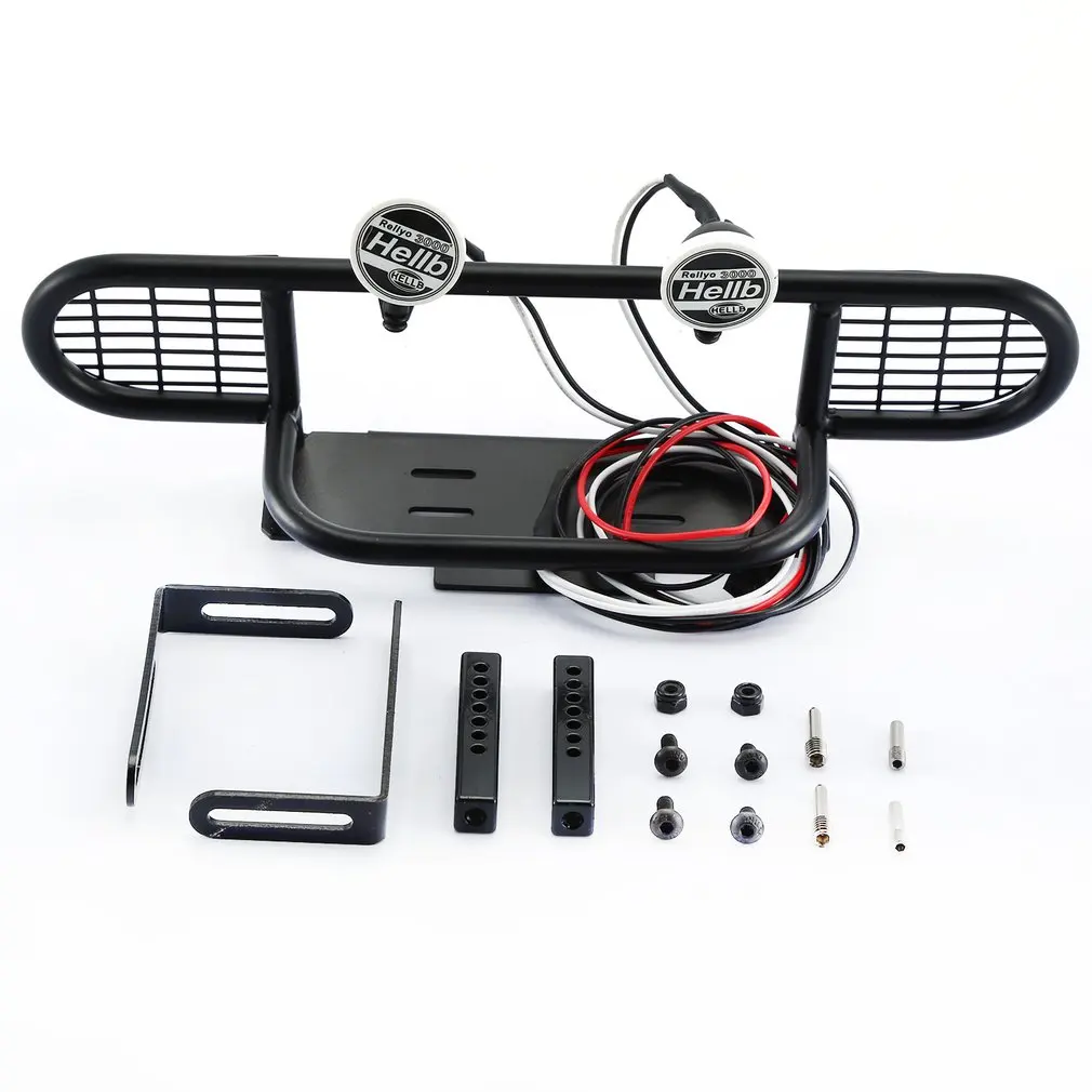 

Metal Front Camel Trophy Bumper Vehicle Mould Fittings With LED For 1/10 RC Crawler Car TRX-4 Rc4wd Axial SCX10 Defender