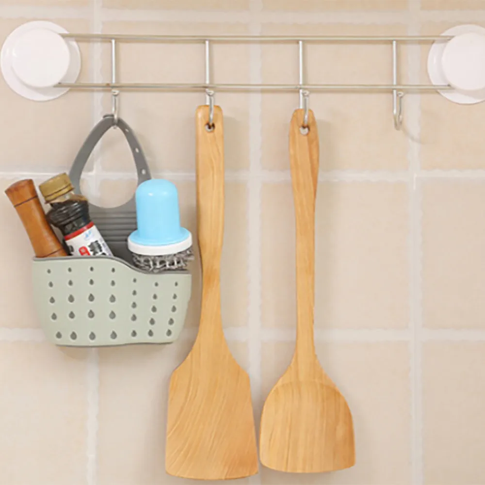 

Useful Suction Cup Sink Shelf Soap Sponge Rack Kitchen Sucker Storage Tool Sink drain hanging basket