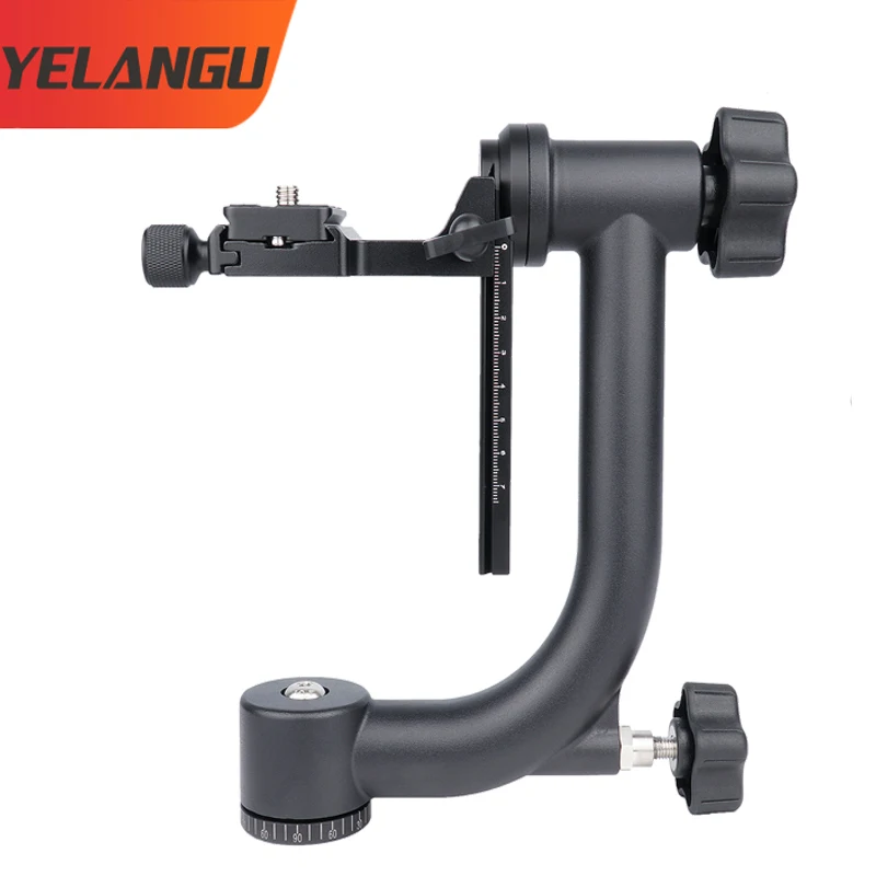 Aluminum Alloy 360 Degree Panoramic Gimbal Tripod Head with Acra-Swiss Standard Quick Release Plate for DSLR Camera YELANGU A17
