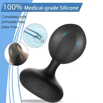 Vibrating Inflatable Anal Butt Plug Vibrator Prostate Massager Stimulator Multi-Speed Vibrations Waterproof sex toys for men gay 2