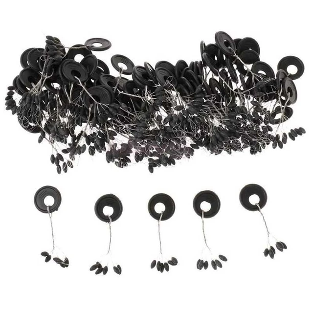 10set 60pcs Cylindrical Fishing Space Beans Swivels Clip Connectors Fish  Float Stopper Bean Sinker Stops Connector