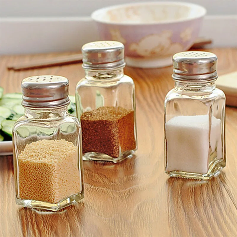 

1 PCS Barbecue Kitchen Glass Cruet Condiment Bottles Seasoning Cans Pepper Shakers Salt Shaker Spice Container Spice Jar C1386 a