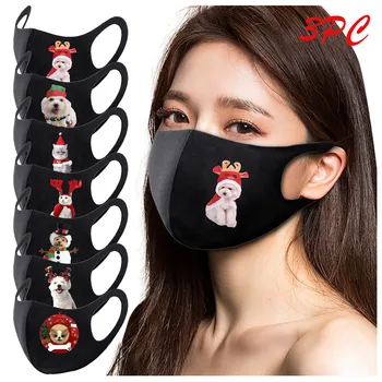

3pc Combination Christmas Masks Breathable Outdoor Mask Reusable Protective Facemask Washable Cotton Mouth Cover Earhook Masque