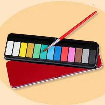 

solid watercolor gouache paint painting art supplies hand-painted graffiti powder cake paint 13 colors