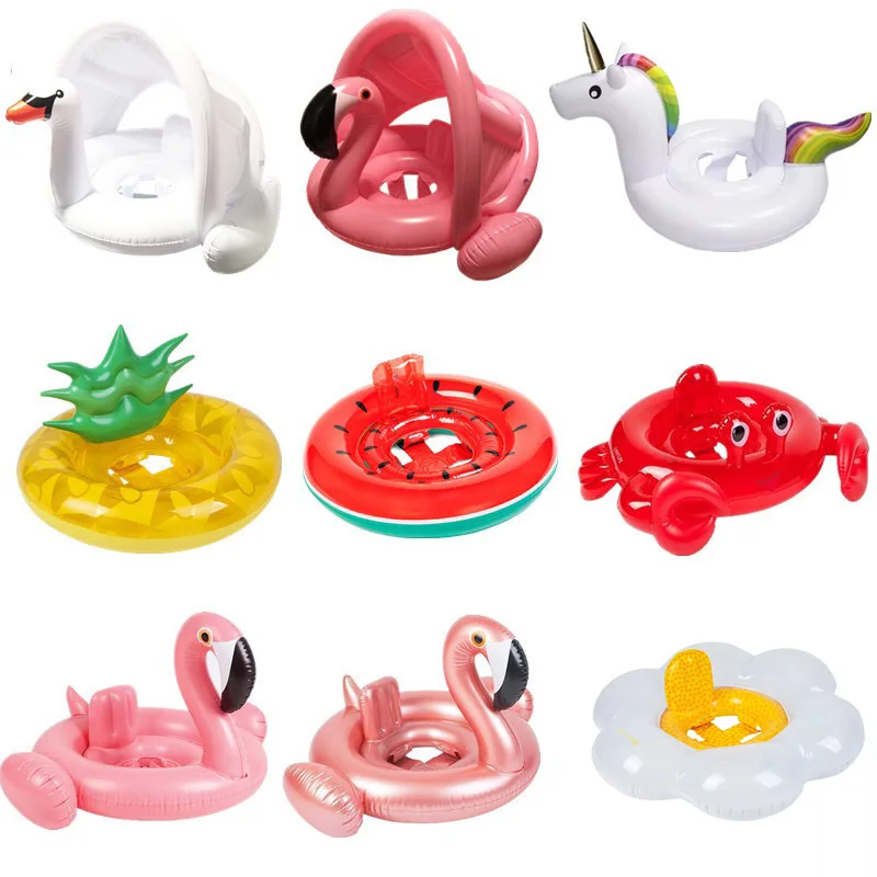 

New Style CHILDREN'S Swim Ring BABY'S Toilet Seat Unicorn Swimming Tube Flamingo Pedestal Ring Children Sun Shade Swimming Tube