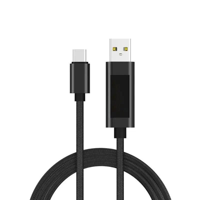 USB C кабель для быстрой зарядки и синхронизации данных с напряжением тока светодиодный дисплей шнур для samsung S10 S9 Note 9 Xiaomi 9/8 huawei Oneplus
