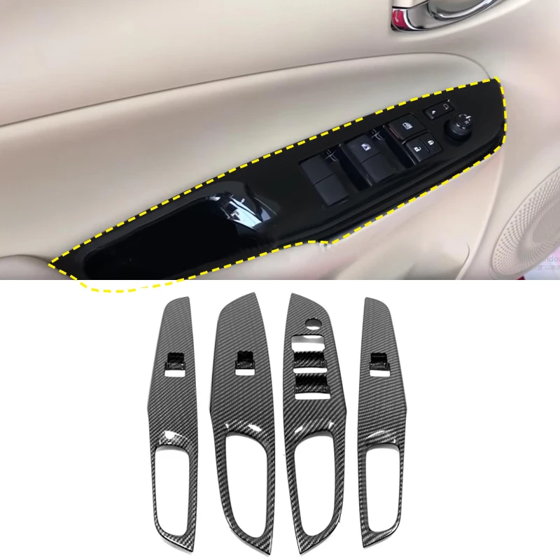 LHD For Toyota Vios Yaris 2019 2020 Car Styling Interior Matte Door Armrest Window Switch Button Frame Cover Trim 4pcs | Автомобили и