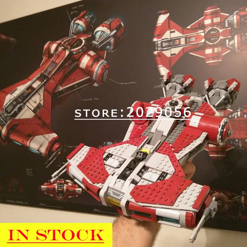 

Star Series Wars Jedi Defender-class Cruiser 75025 05085 In Stock Building Block 900+Pcs Bricks Toy Gifts Moive Action Children