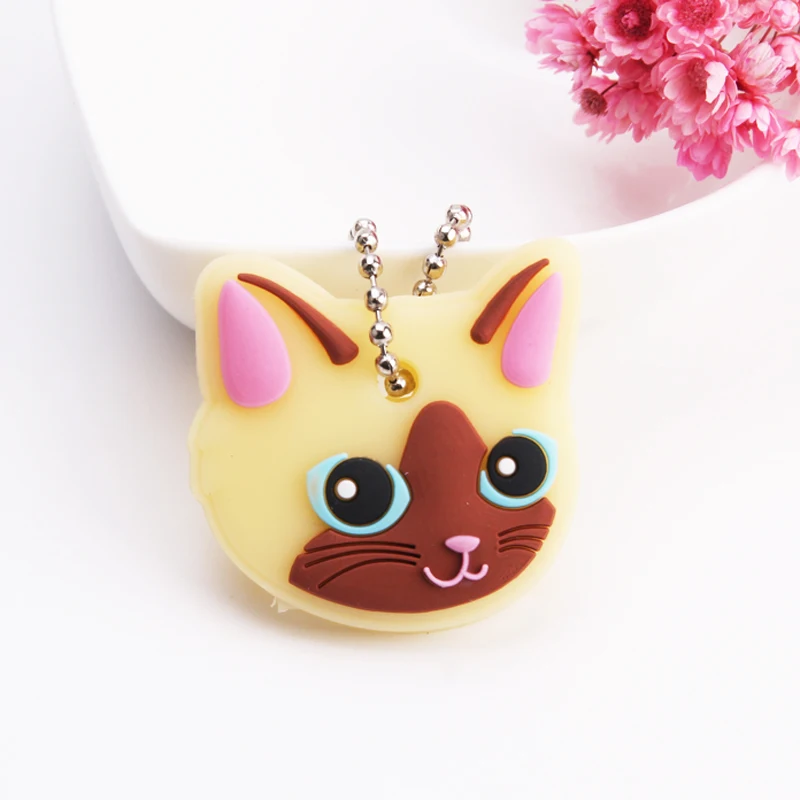 Photo Color38 Cartoon Anime Cute Key Cover Cap Silicone Mickey Stitch Bear Keychain Women Gift Owl Porte Clef Minne Key Chain - Цвет: Photo Color38