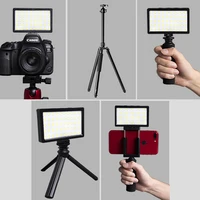 kit led ברייט לעמעום RGB LED Video Light אור מילוי 3200K-5500K DSLR צילום תאורה אולטרה עם מיני חצובה טלפון הר Kit (5)