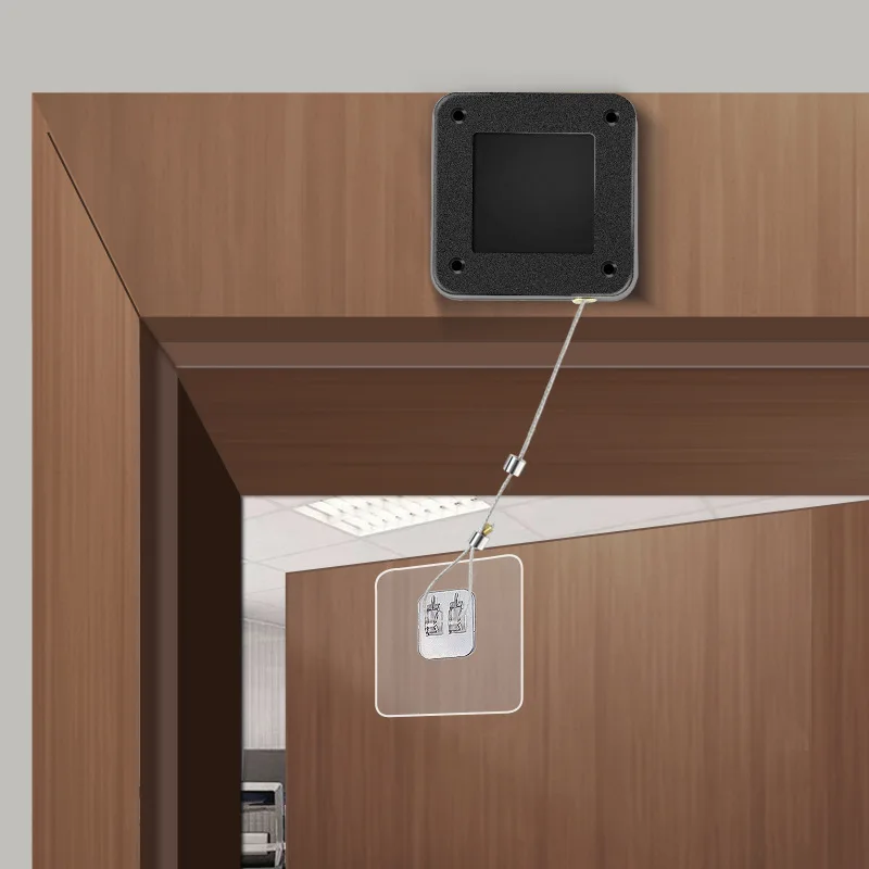 Automatic Door Closers Punch-free Retractable Door Closer Sliding Closer Anti-theft Cable Box Strong Viscose Door Closer