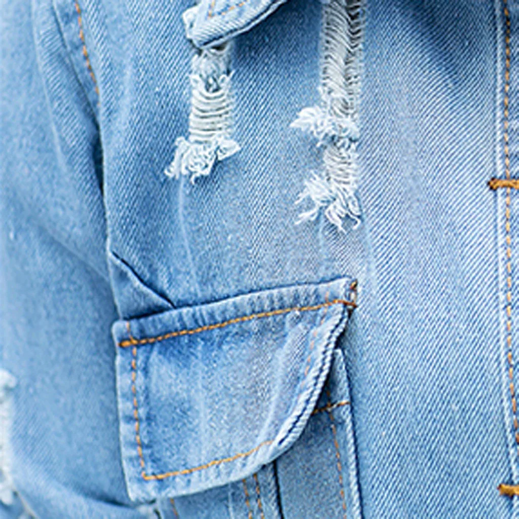 Женская джинсовая куртка SAGACE повседневная однобортная с отложным воротником и