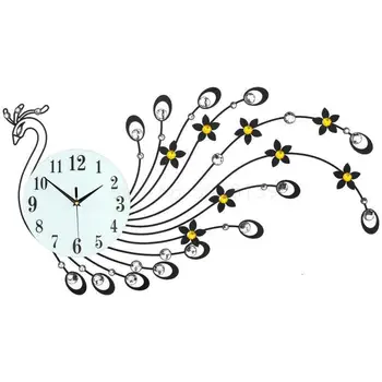 

Peacock clock wall clock living room art personality restaurant hanging table luminous creative fashion mute bedroom