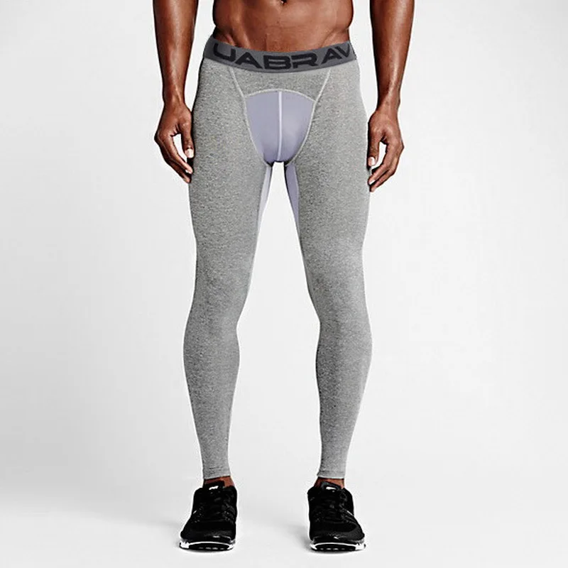 Sports Leggings Compression Pants Men's Sports Pants Elastic Running Trousers Compression Gym Fitness Tights Exercise Training Leggings Breathable Quick Dry Sweat