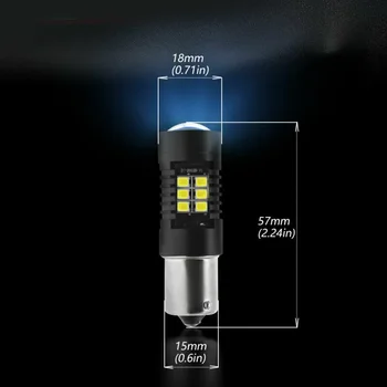 

1000-1200LM LED Light Accessories Car Auto White Taillight 6000K P21W 1156 BA15S