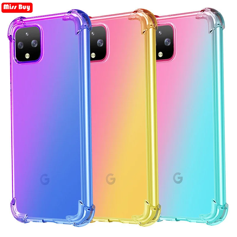 Для Google Pixel 4 Чехол Pixel4 Двойной градиент цвета кристально прозрачный ударопрочный