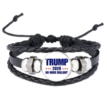 Trump, браслеты с надписью «Keep America Great», «Дональд Трамп», «Президент США», браслеты с креативным принтом, кожаный браслет, памятный подарок