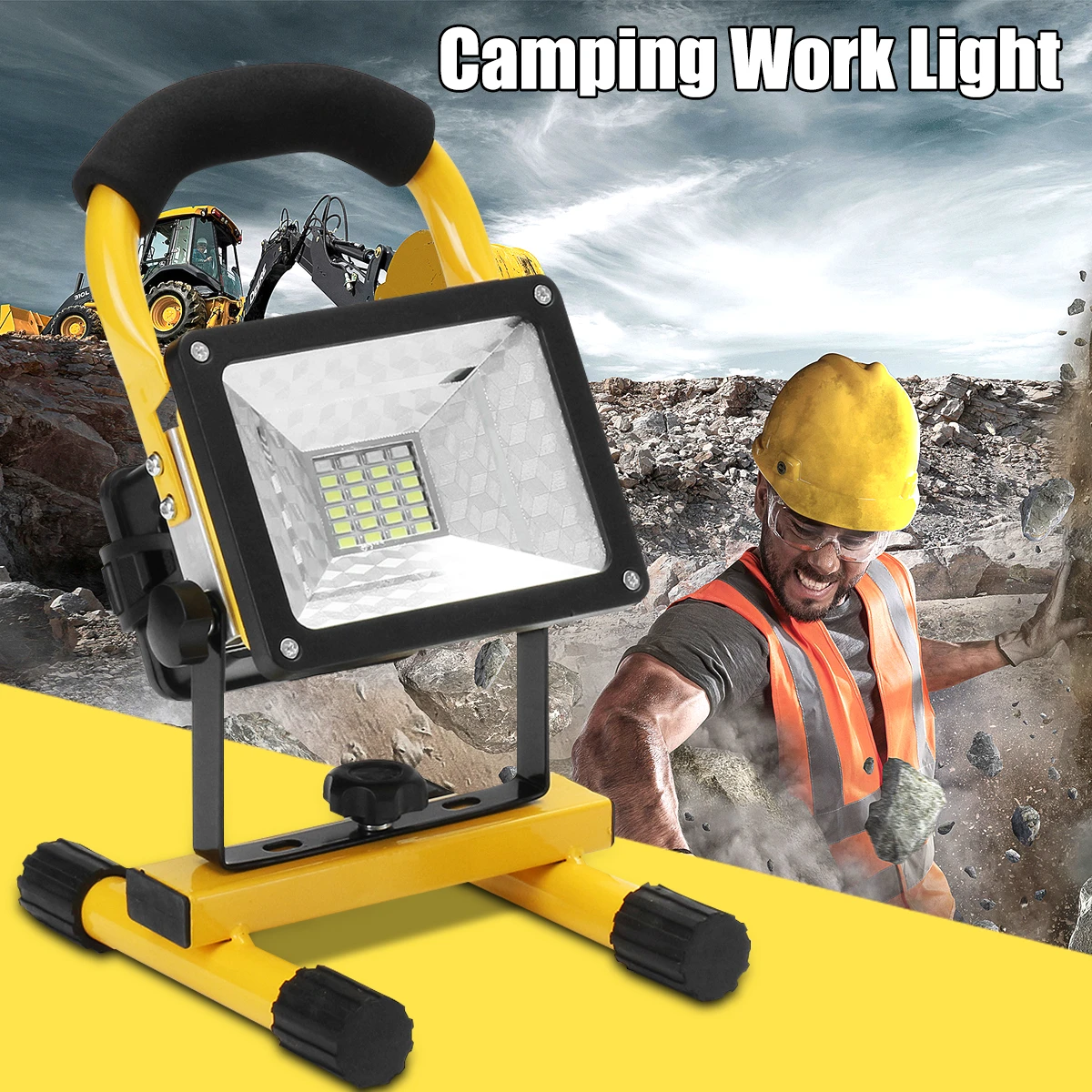 Portable LED Spotlight Lantern Searchlight Rechargeable Handheld Camping Light