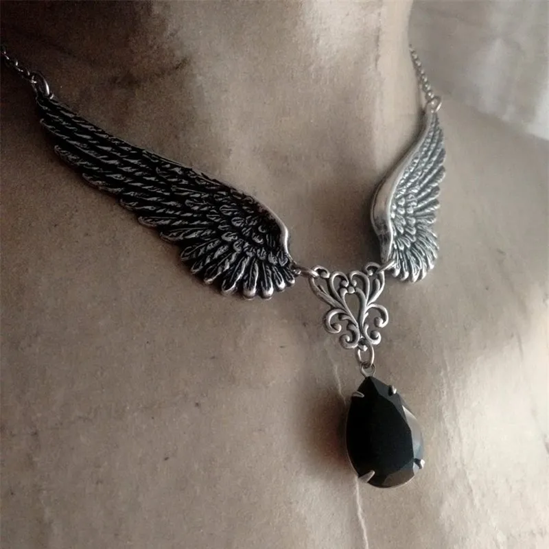 Waliicorners New Fashion Jewelry Goth Punk Angel Wings Guardian Pendant Necklace 8 H27d6571b6adb4be6817a3f9db95c4f05D