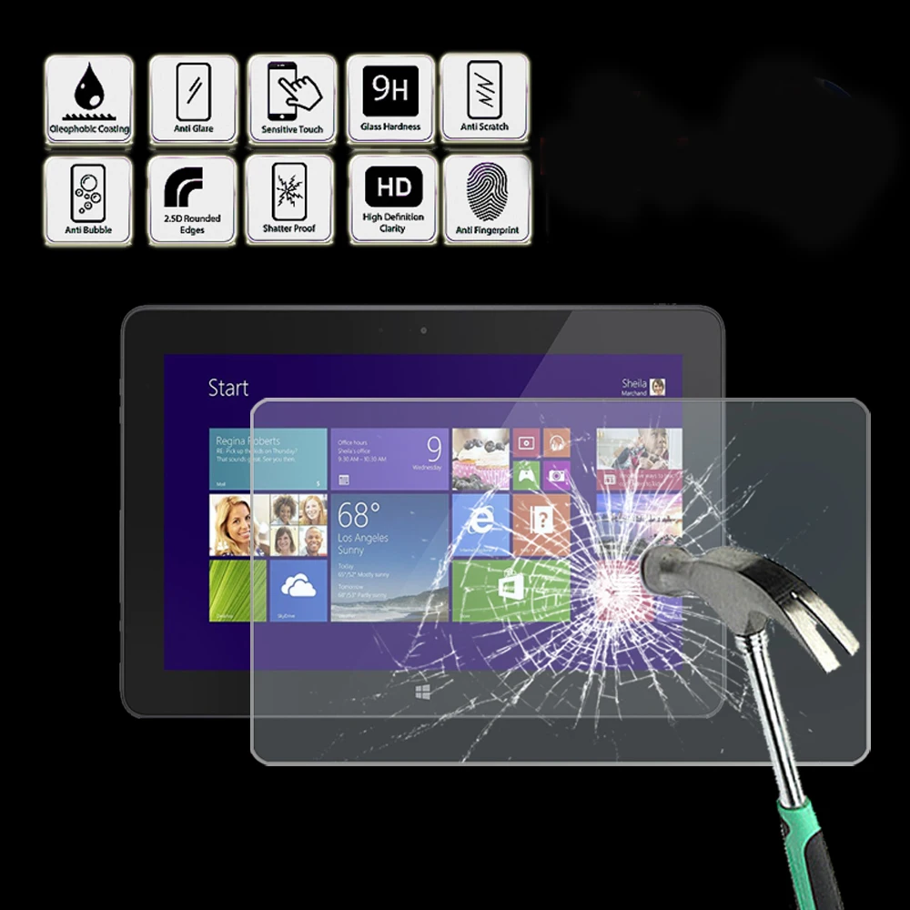 

Tablet Tempered Glass Screen Protector Cover for Dell Venue 10 Pro - Anti Fingerprint Screen Film Protector Guard Cover