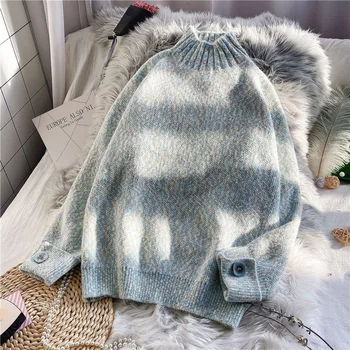 

solid knitted women sweaters flare sleeved loose warm lady elegant pulls outwear coat tops