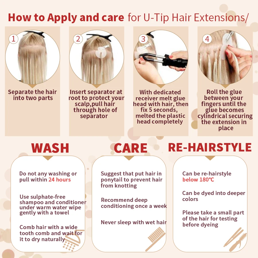 Neitsi Straight Keratin Capsules Human Fusion Hair Nail U Tip Machine Remy Pre-Bond Natural Hair Extensions 16