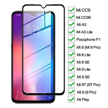

9D Protective Glass On For Xiaomi Mi 8 9 A3 Lite Mi8 Mi9 SE CC9 CC9E Screen Protector For Mi 9T Pro Play Pocophone F1 Glass Film