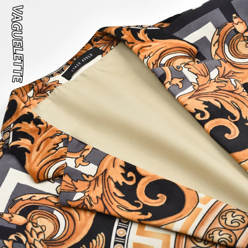Vaguelette Gold Pattern Suit Blazer Men Jacket Luxury Lion Printed Blazers Fashion Wedding Party Stage Costumes for Singers 4XL Vaguelette Gold Pattern Suit Blazer Men Jacket Luxury Lion Printed Blazers Fashion Wedding Party Stage Costumes for Singers 4XL