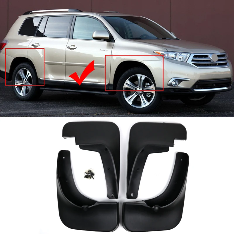Комплект автомобильных брызговик s для Toyota Highlander Kluger 2011 2012 2013 Брызговики Брызговик Крыло брызговиков спереди и сзади