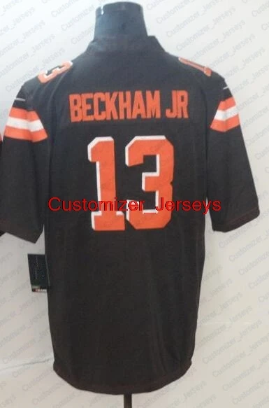 Мужская футболка Baker Mayfield Odell Beckham Jr Myles Garrett Denzel Ward Nick Chubb Myles Garrett Jarvis Landry Jim коричневый Кливленд - Цвет: Beckham Jr Brown
