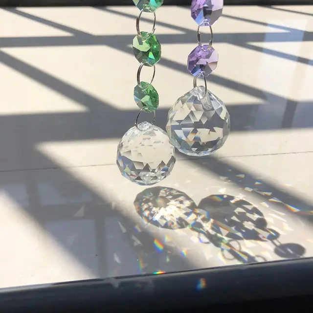 2Db /Beállított Többszínű Arccalristály Csillár Alkatrészekhez Prizmák Világító Medál Lógó Napsütő Otthoni Kerti Deco