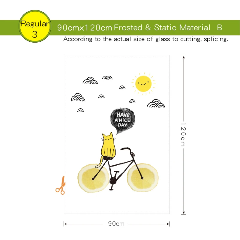 90width120high B DICOR Hello Sunshine витражные оконные матовые непрозрачные стеклянные наклейки для личного пользования домашний Декор виниловые оконные наклейки s BLT1188 - Цвет: 90width120high B