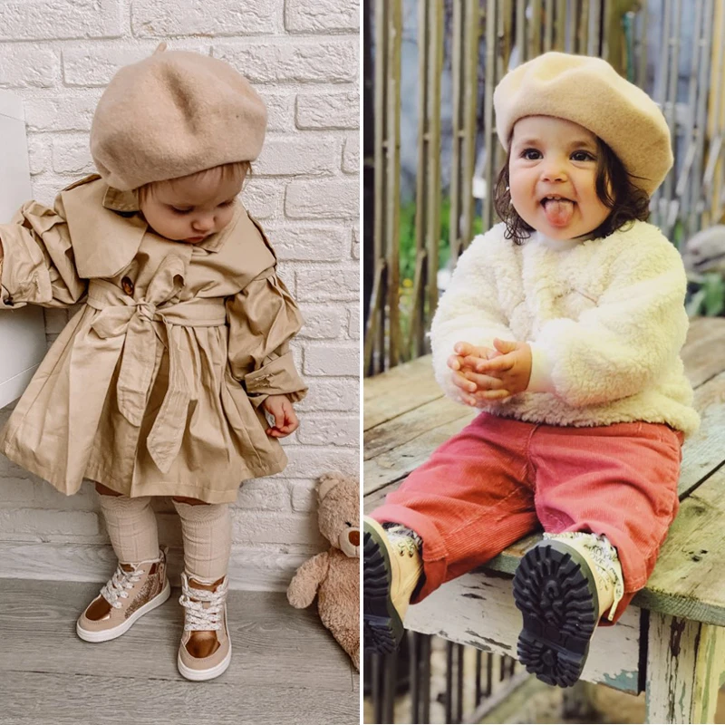 Coreano Sombrero Infantil Niño Gorro De Punto Boina Bebé Suave Pintor Lana  Caliente