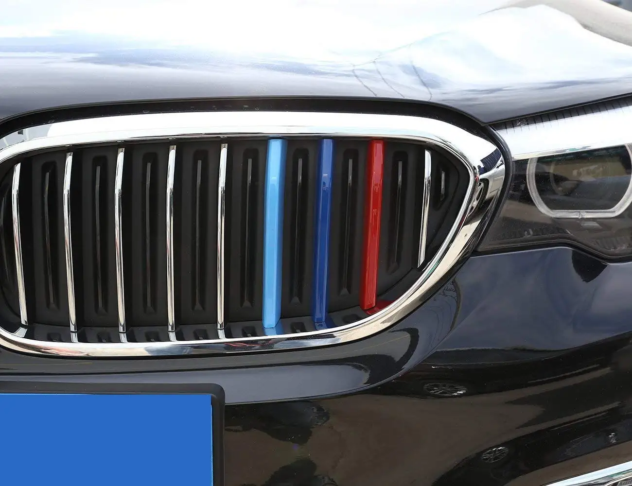 Для BMW 5 серии G30 2018 ABS передняя решетка отделка полосы почки эмблемы|Хромирование|