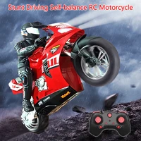 Simulation Remote Control Motorcycle Self-stabilizing Balance System Stunt Driving In Situ Rotation Cool Light Children's RC Toy 1