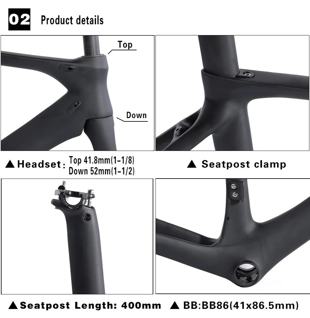 Spcycle 700C Aero Carbon Road Bike Frame T1000 Carbon Road Bicycle Frame DI2& Machinery Racing Bicycle Carbon Frameset BB86