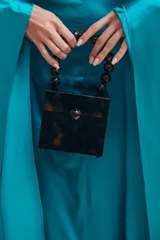 

Beaded Handle Acrylic Square Box Bag Tote Bag Dinner Bag for Women Hard Handbags for Female Party Quality Brand Clutch Bags