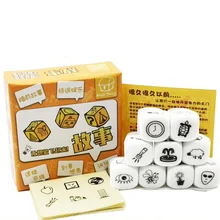 Party Games Story Dice Puzzle Board Game Telling Story Metal Boxes Family/Party/Friends Parents Children Funny Toys