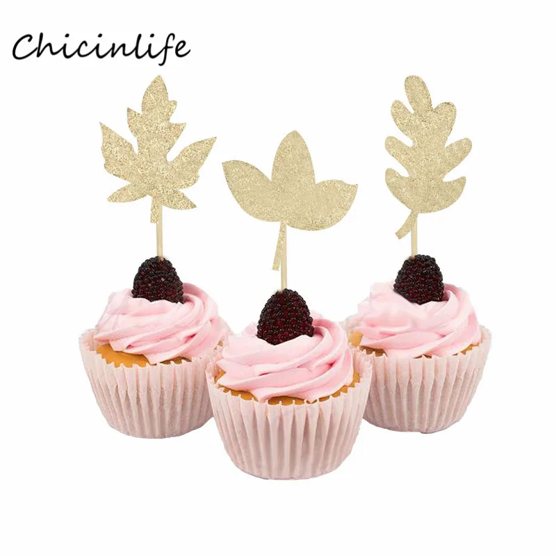Chicinlife 12 шт. кленовые листья украшения для кексов торт на День Благодарения Топпер