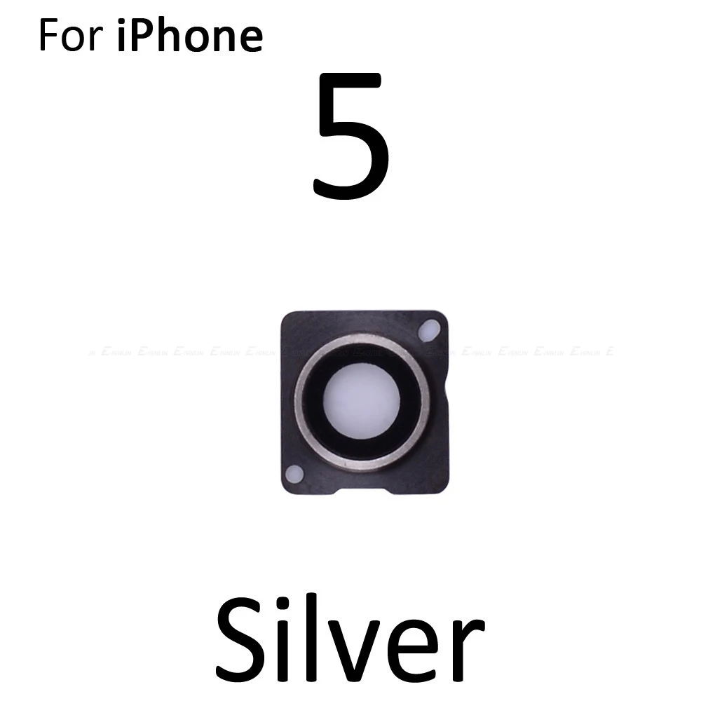 Новое заднее стекло объектива камеры кольцо Крышка для iPhone 4 4S 5 5S SE 5C 6 6S Plus с рамкой держатель запасные части - Цвет: Silver For iPhone 5