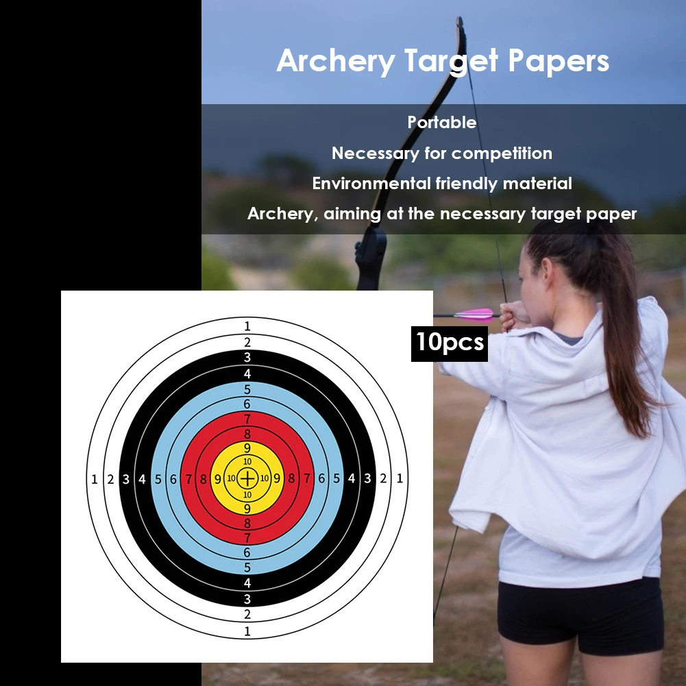 Niome 40x40cm 1-10 Scoring Circle Target Paper Archery Paper Targets 