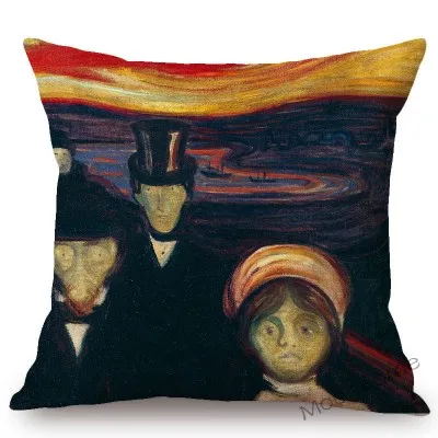 Edvard Munch норвежский живописец крик всемирно известный Картина маслом абстрактный галлри артистический диван льняная наволочка Автомобильная наволочка - Цвет: T372-2