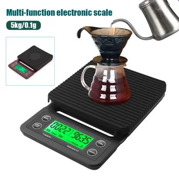 

3kg/0.1g 5kg/0.1g LCD Digital Drip Coffee Scale with Timer Portable Electronic Digital Kitchen Scale High Accuracy Food Scale
